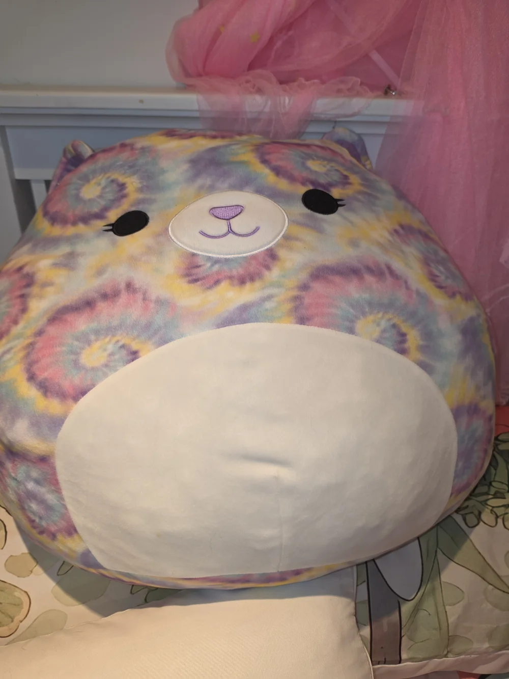 Tie-Dye Plush Bear Throw Pillow - Pastel Multicolor jumbo squishmallow jonessa